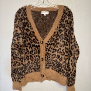 Bella Dahl Leopard Print Sweater - Brown